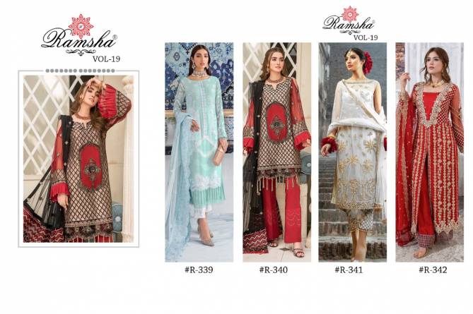 Ramsha 19 Exclusive Pakistani Festive Wear Georgette Salwar Suits Collection
